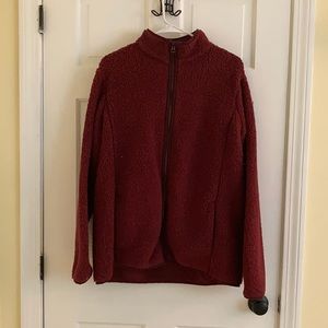 Large maroon fleece jacket from Lands’ End